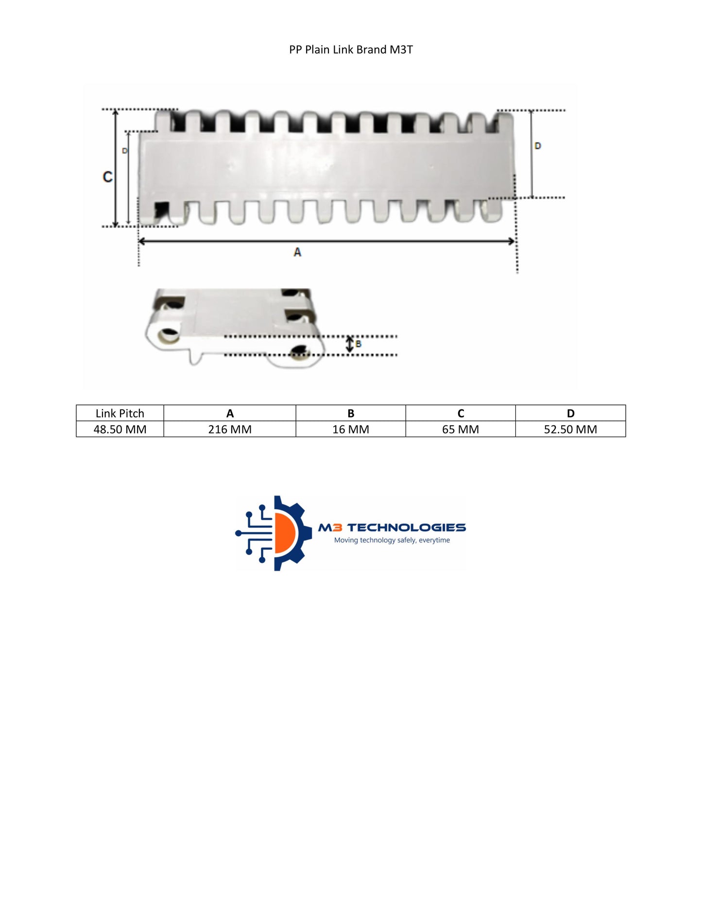 PP Plain Link Brand M3T (Pack of 10 Links)