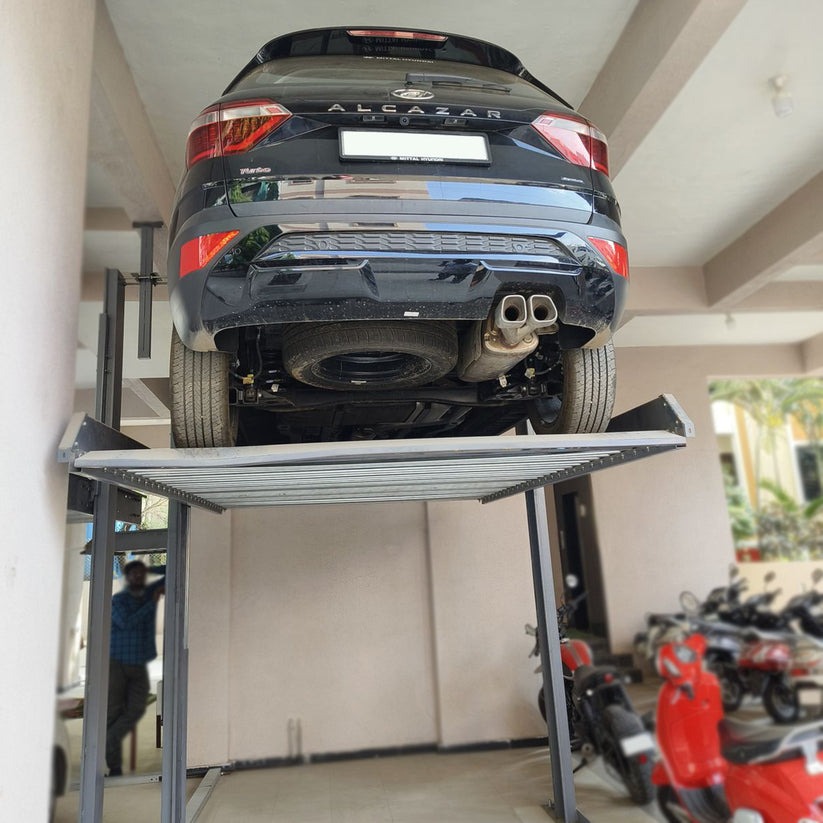 2 Pole Hydraulic Stack Car Parking( White - Qty 1-5 No. )